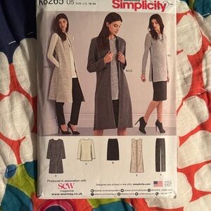 Simplicity Women's Coat and Skirt Pattern in Gray and Cream